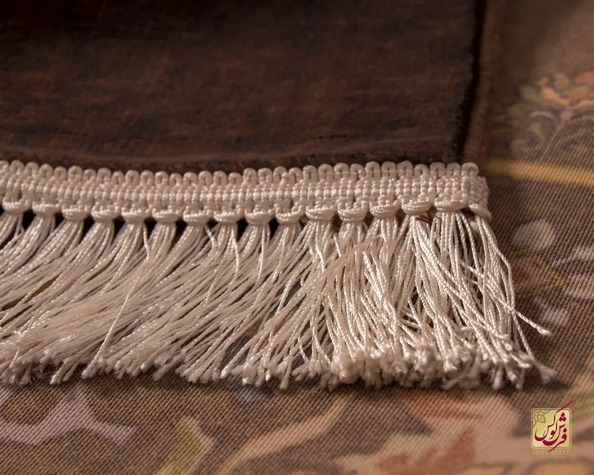 فرش ابریشم ماشینی 730800 قهوه ای - تصویر 11