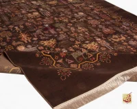 فرش ابریشم ماشینی 730800 قهوه ای - Image 4
