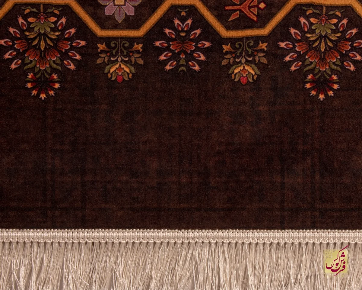 فرش ابریشم ماشینی 730800 قهوه ای - تصویر 6