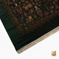 فرش ابریشم ماشینی 730801 سبز - Image 3