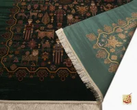 فرش ابریشم ماشینی 730801 سبز - Image 8