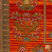 فرش ابریشم ماشینی 730901 نارنجی تمام رنگ - تصویر 5