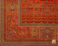 فرش ابریشم ماشینی 730901 نارنجی تمام رنگ - تصویر 9