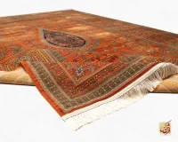 فرش ابریشم ماشینی 730901 نارنجی تمام رنگ - تصویر 6