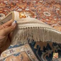 فرش ابریشم ماشینی 731102 آجری سرمه ای - تصویر 7