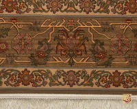 فرش ابریشم ماشینی 740601 قهوی کرم - Image 5