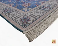فرش ابریشم ماشینی 743100 آبی کرم - Image 4