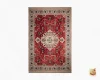 فرش ابریشم ماشینی 743104 قرمز کرم - تصویر 2