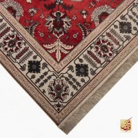 فرش ابریشم ماشینی 743104 قرمز کرم - Image 5
