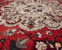 فرش ابریشم ماشینی 743104 قرمز کرم - Image 8