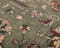 فرش ابریشم ماشینی 743106 سبز کرم - Image 5