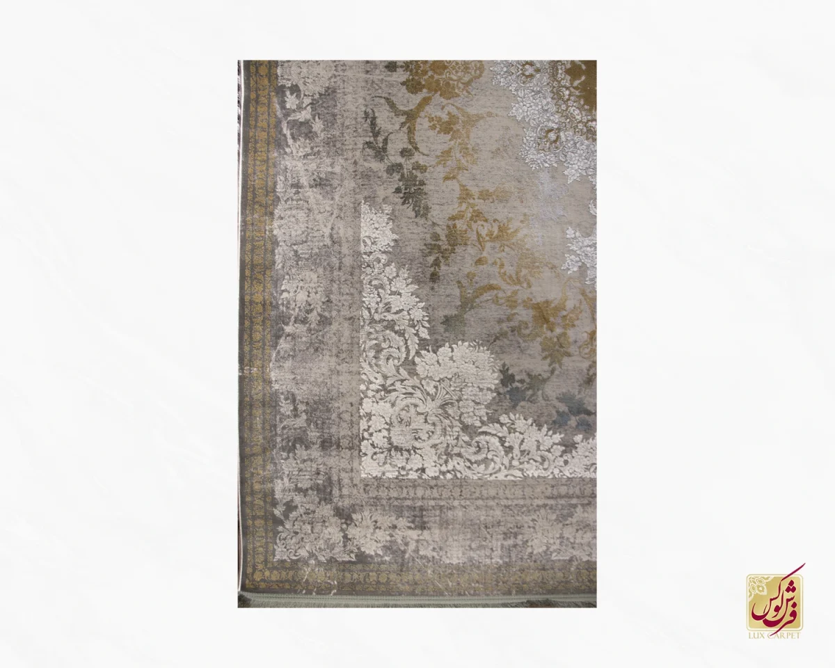 فرش وینتیج 7502 طوسی طلایی - تصویر 2