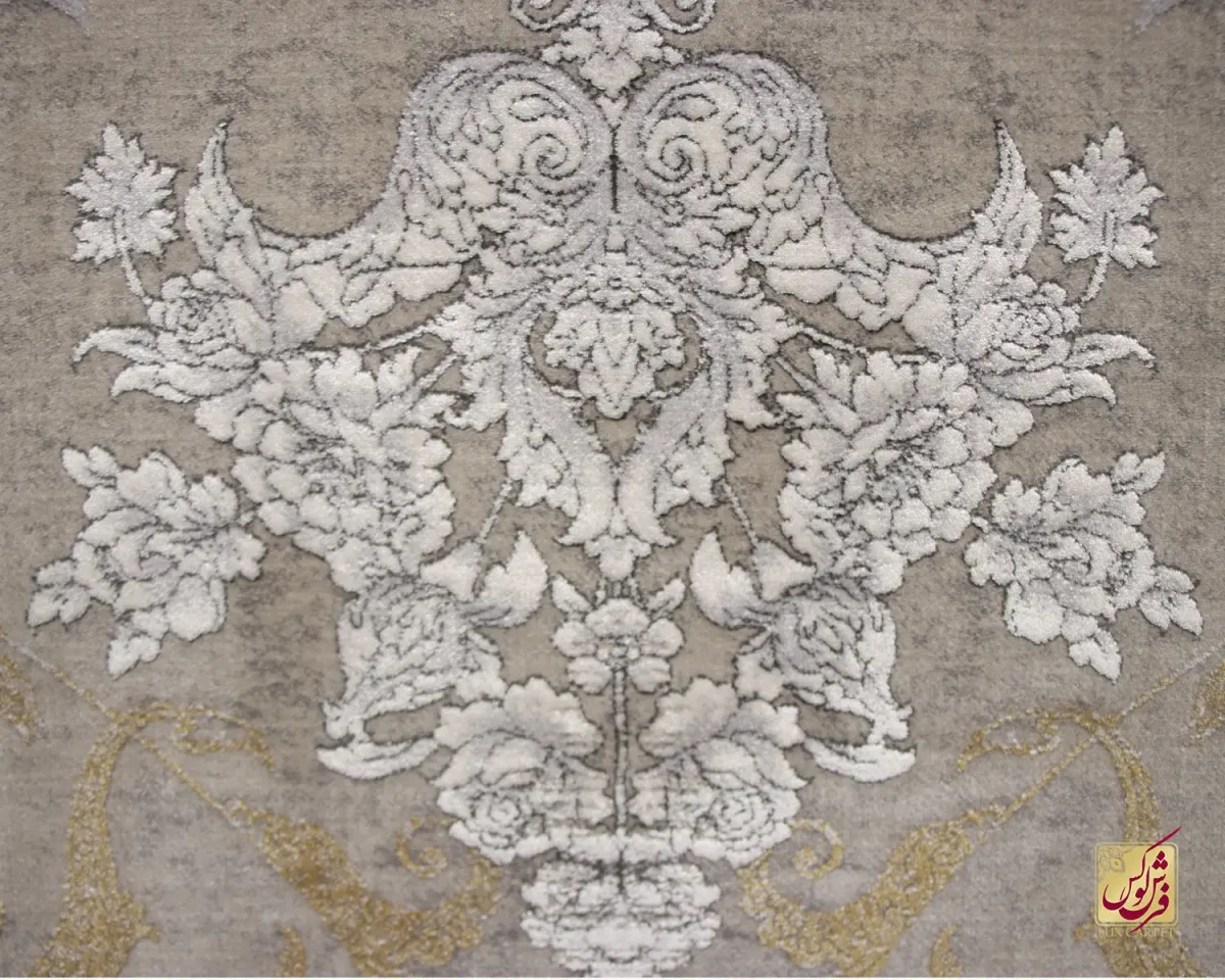 فرش وینتیج 7502 طوسی طلایی - تصویر 3