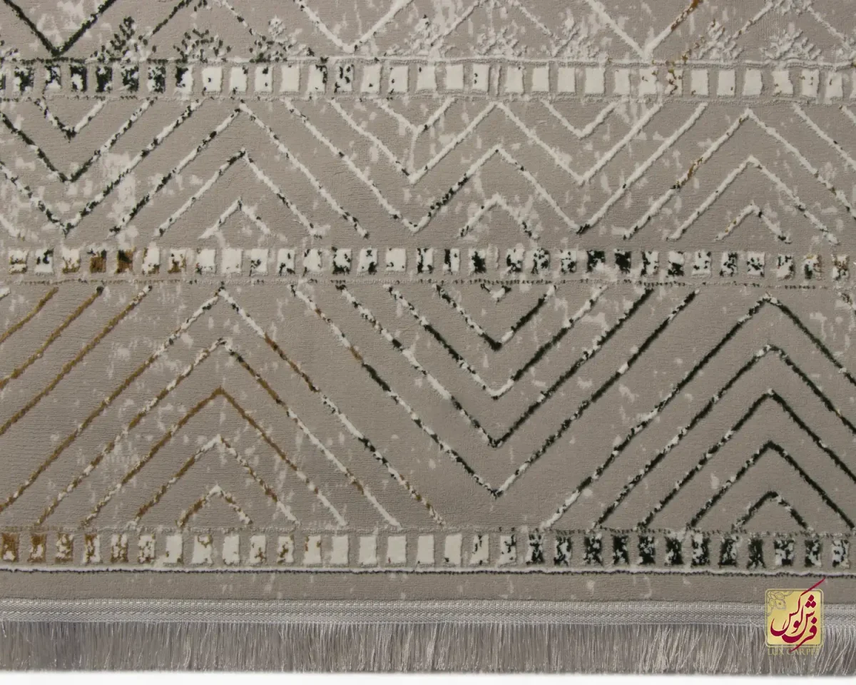 فرش مینیمال 7765 طوسی کرم - تصویر 4
