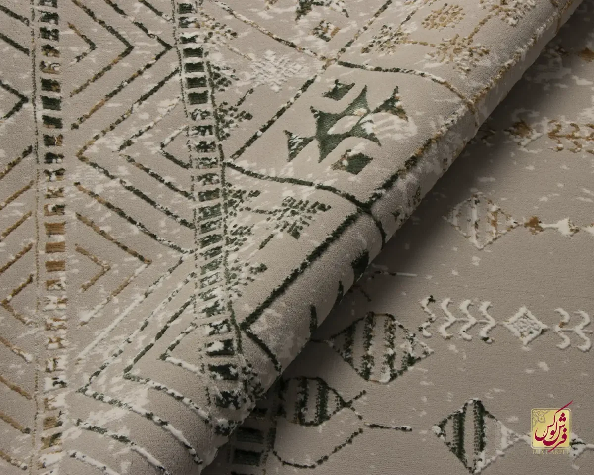 فرش مینیمال 7765 طوسی کرم - تصویر 7