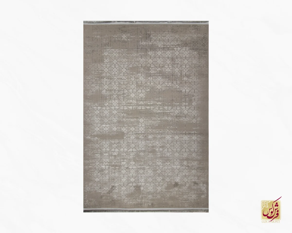 فرش مینیمال 7772 کرم طوسی - تصویر 2