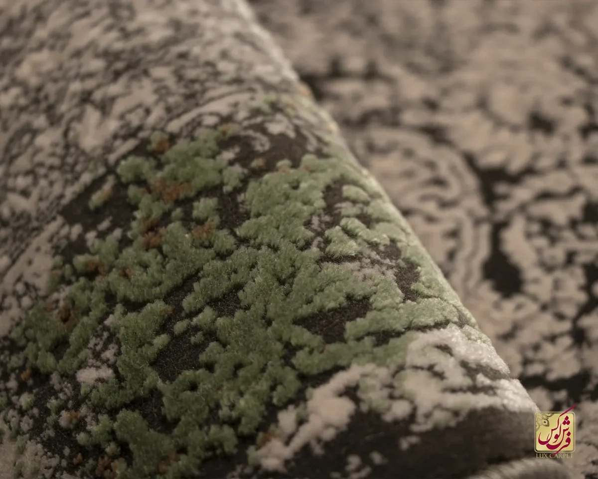 فرش کناره وینتیج 420 طوسی سبز - تصویر 8