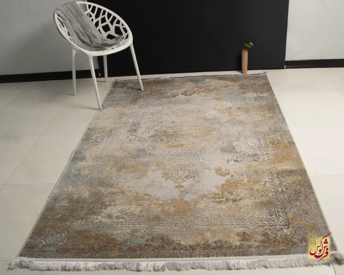 فرش وینتیج HBV 826 طوسی آجری - تصویر 1