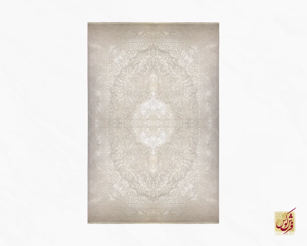 فرش وینتیج 9014n نسکافه‌ای کرم - تصویر 1