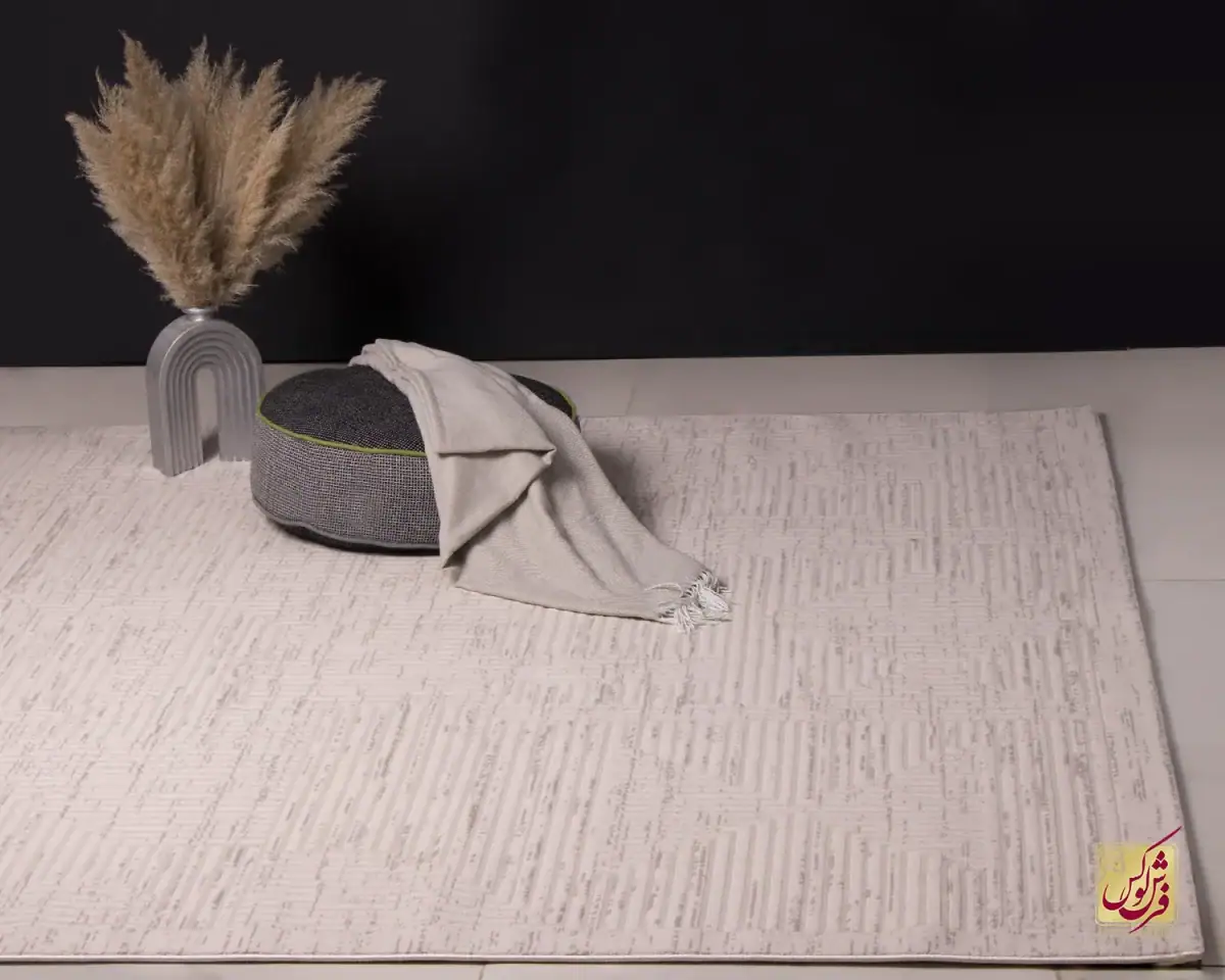 9014-11.webp فرش مینیمال 9014 کرم طوسی - تصویر 1