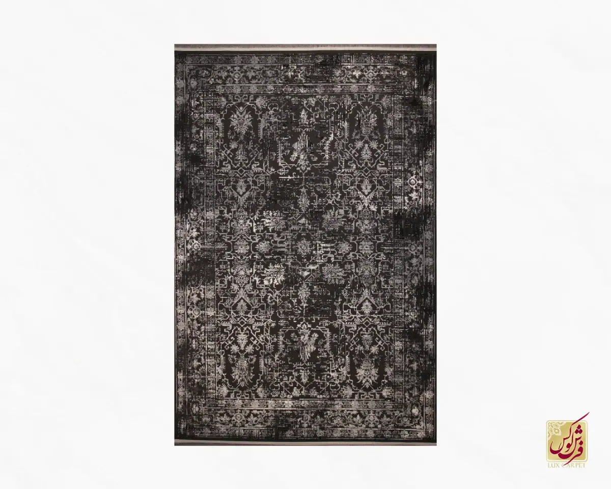 فرش وینتیج 9018 طوسی کرم - تصویر 2