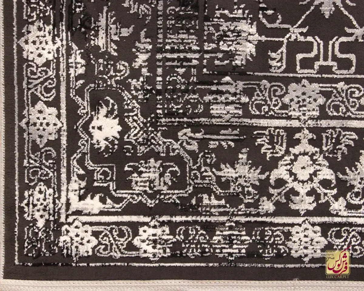 فرش وینتیج 9018 طوسی کرم - تصویر 8