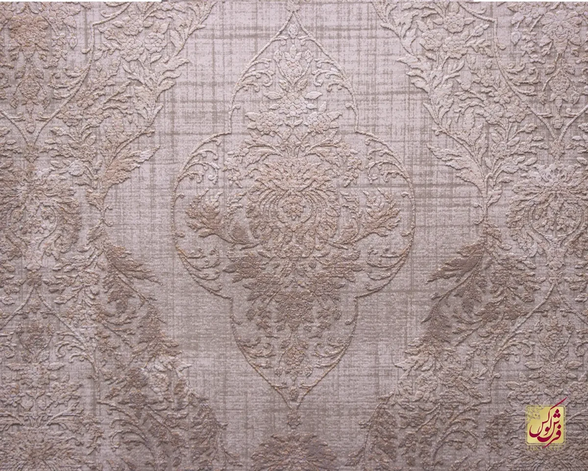 فرش وینتیج 9044 کرم نسکافه‌ای گلبهی - تصویر 2