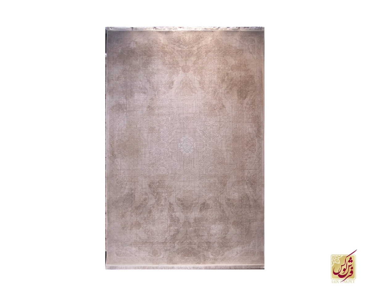 فرش وینتیج 9044 کرم نسکافه‌ای گلبهی - تصویر 1