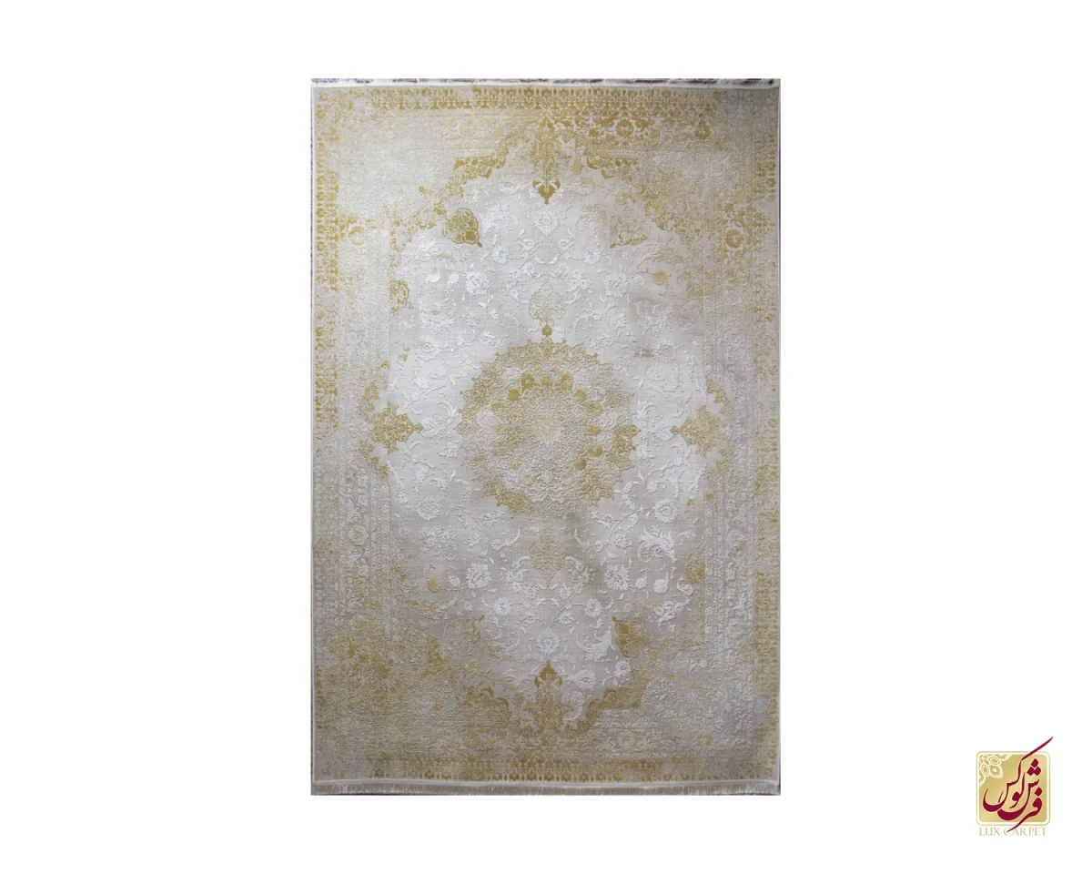 فرش وینتیج 9217 کرم نسکافه‌ای - تصویر 1