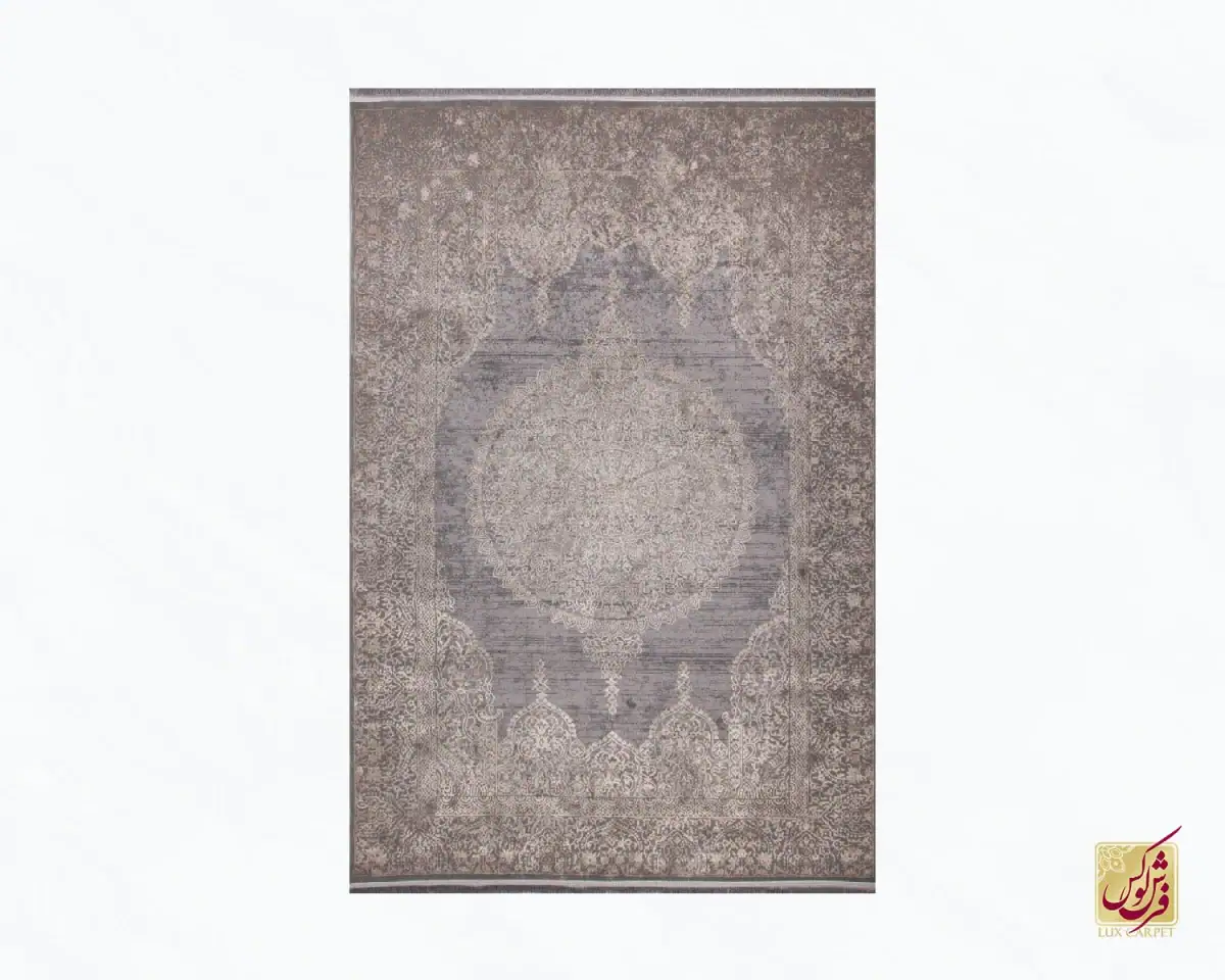 فرش وینتیج 9306 طوسی نسکافه‌ای - تصویر 2