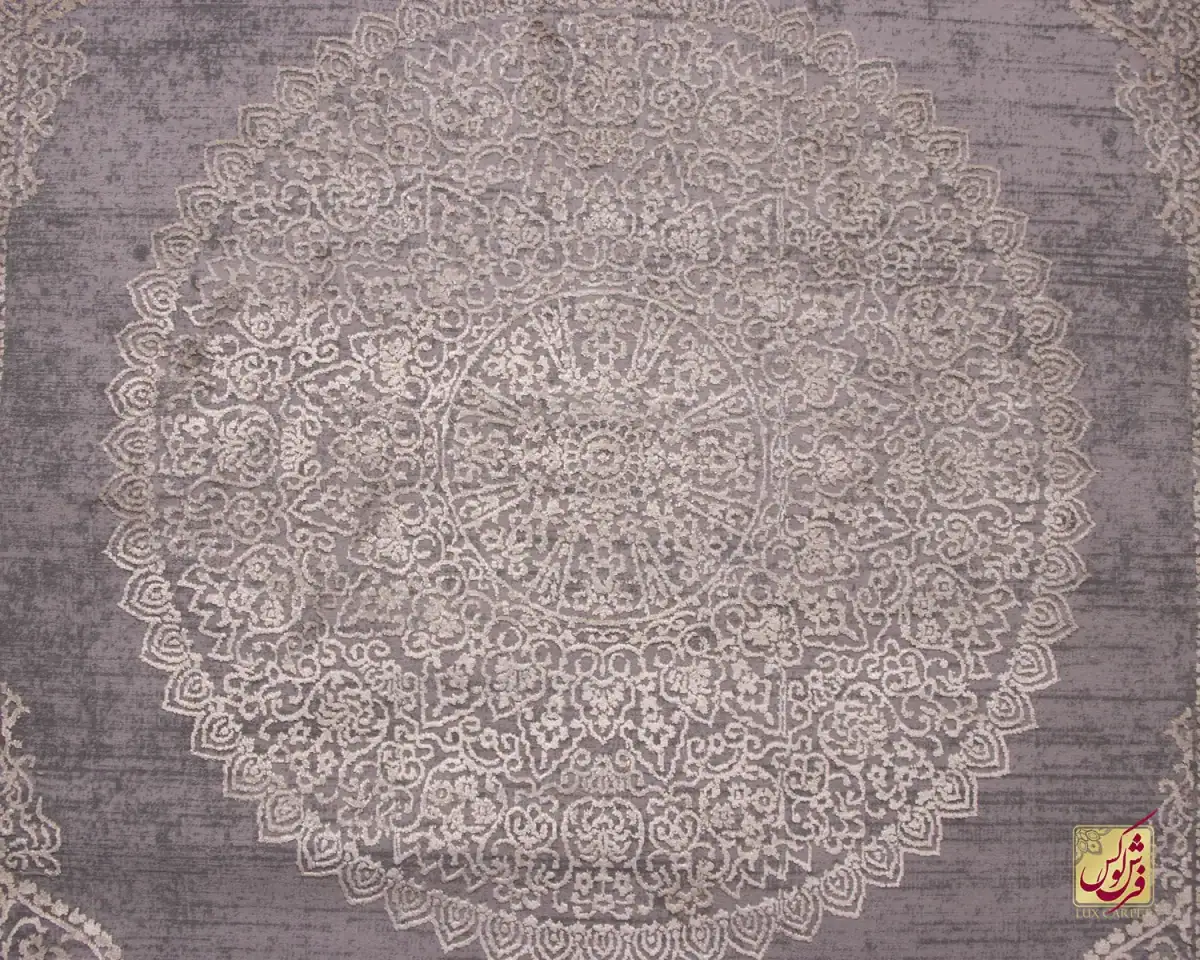 فرش وینتیج 9306 طوسی نسکافه‌ای - تصویر 3