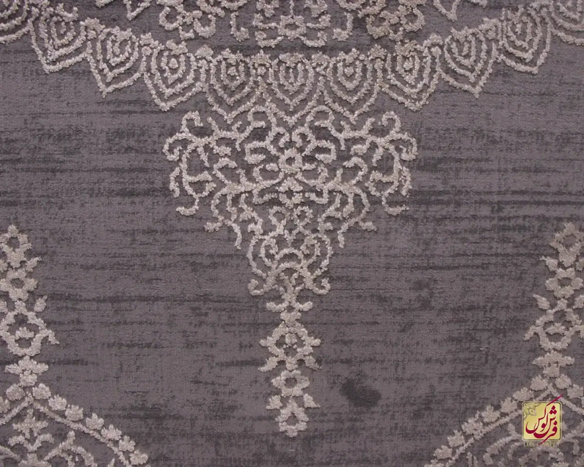 فرش وینتیج 9306 طوسی نسکافه‌ای - تصویر 5