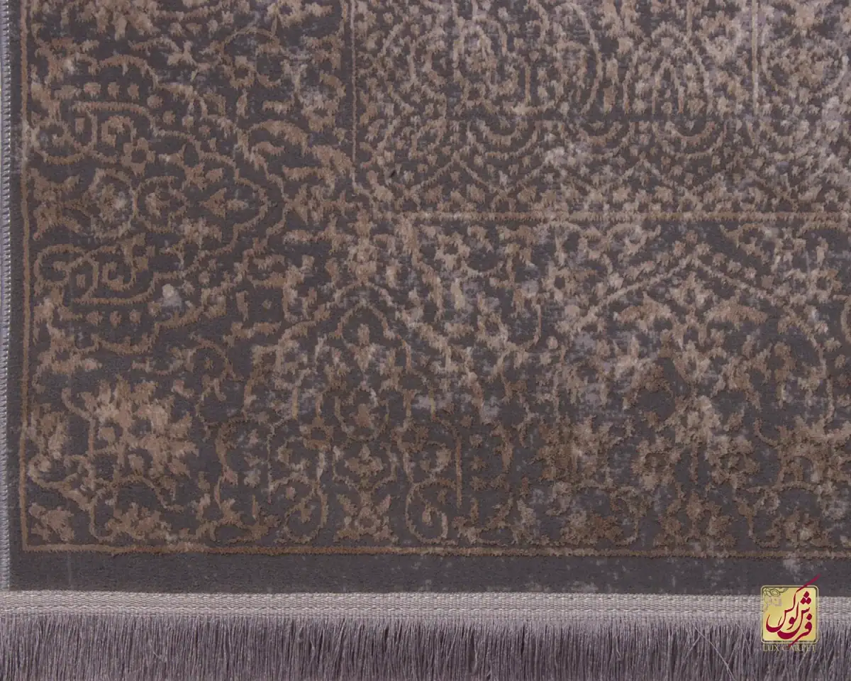 فرش وینتیج 9306 طوسی نسکافه‌ای - تصویر 7