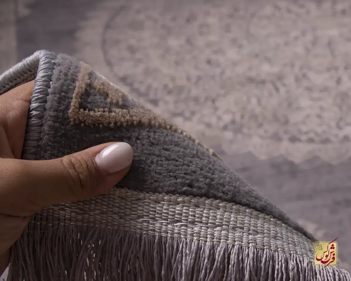 فرش وینتیج 9306 طوسی نسکافه‌ای - تصویر 8