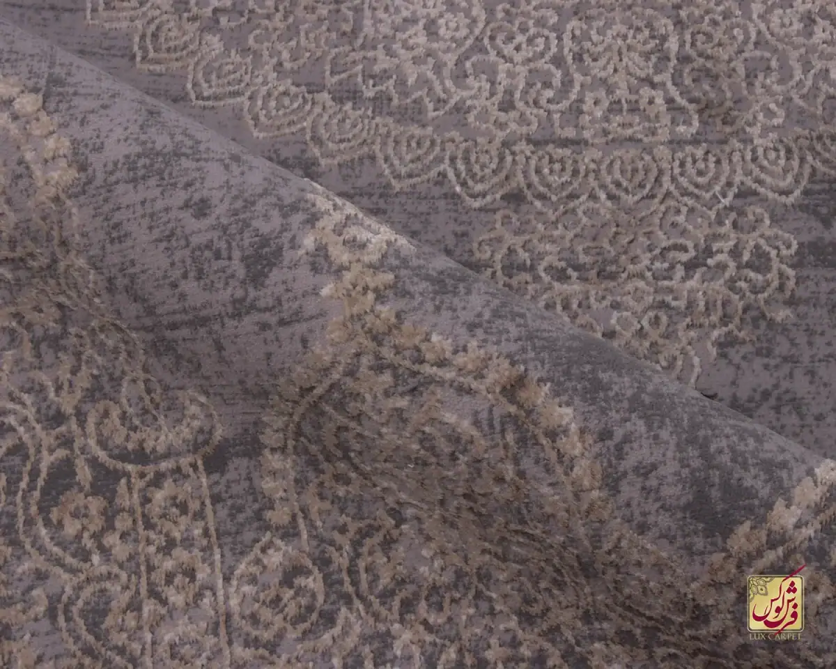 فرش وینتیج 9306 طوسی نسکافه‌ای - تصویر 4