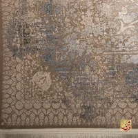 فرش وینتیج 9316 نسکافه‌ای آبی - تصویر 11