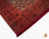 فرش ابریشم ماشینی C1067 قرمز لاکی - Image 6