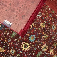 فرش ابریشم ماشینی C1067 قرمز لاکی - Image 8