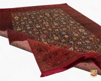 فرش ابریشم ماشینی C1067 قرمز لاکی - Image 2