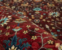 فرش ابریشم ماشینی C1067 قرمز لاکی - Image 10