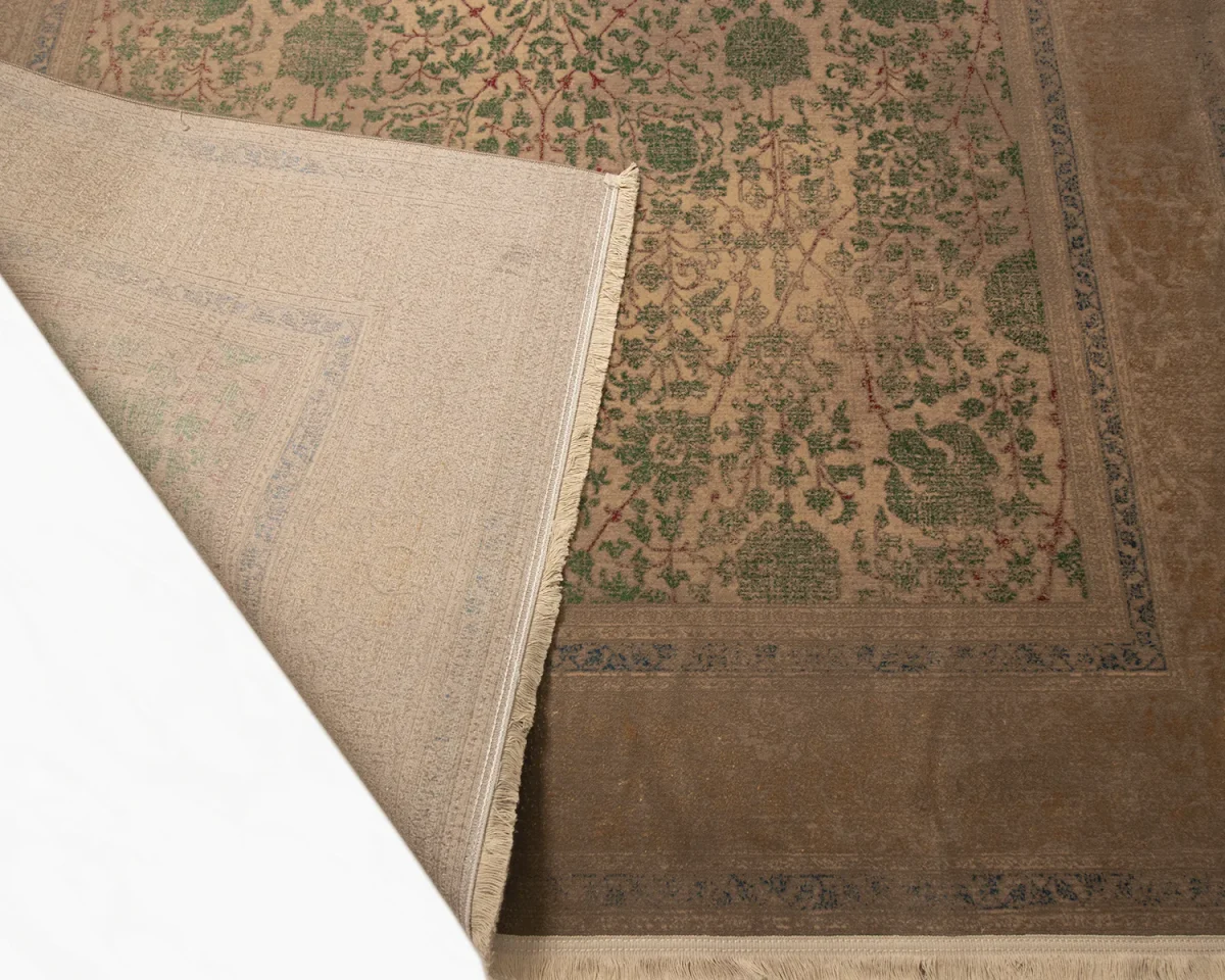 فرش وینتیج HR 161 نسکافه‌ای سبز - تصویر 4