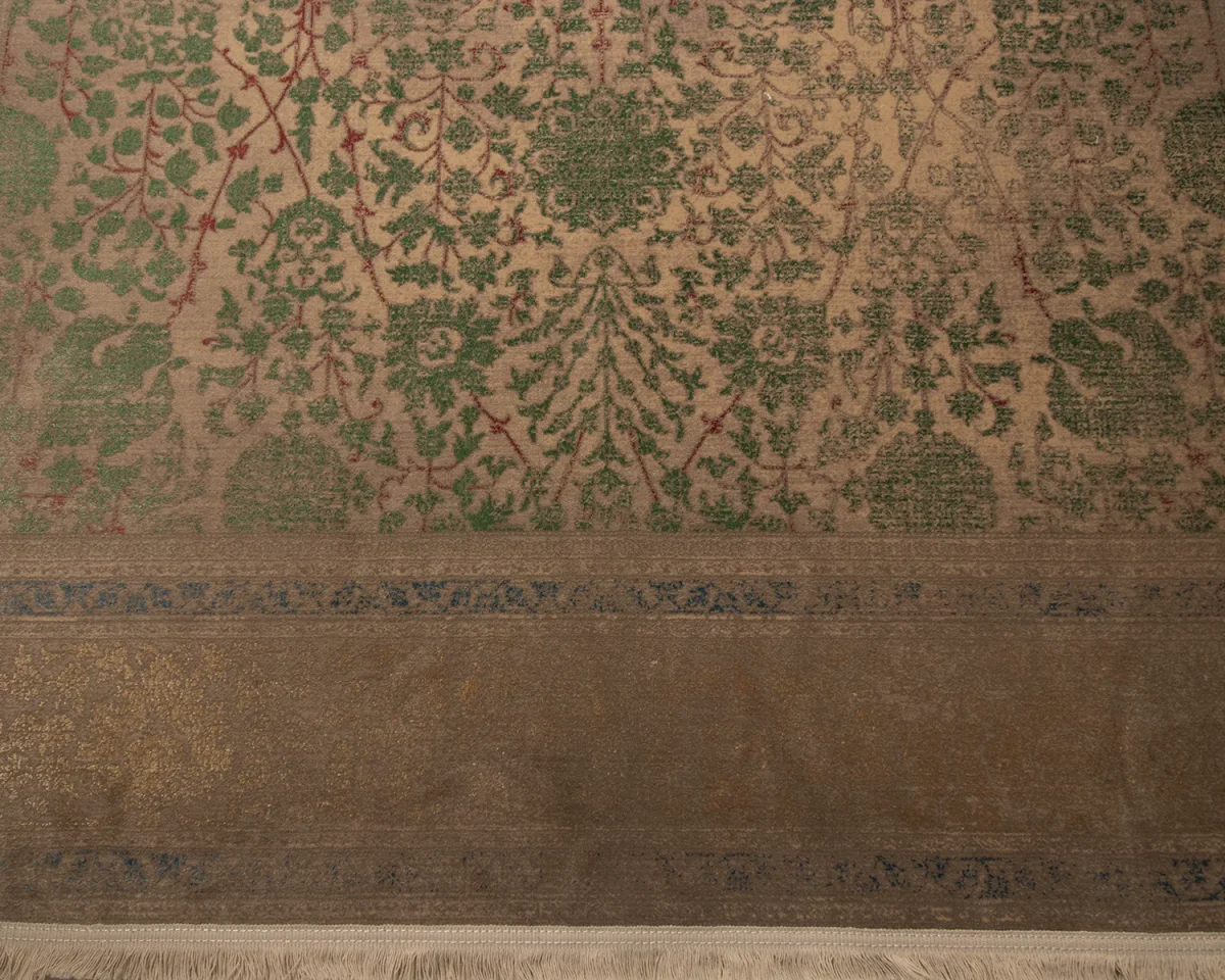 فرش وینتیج HR 161 نسکافه‌ای سبز - تصویر 9