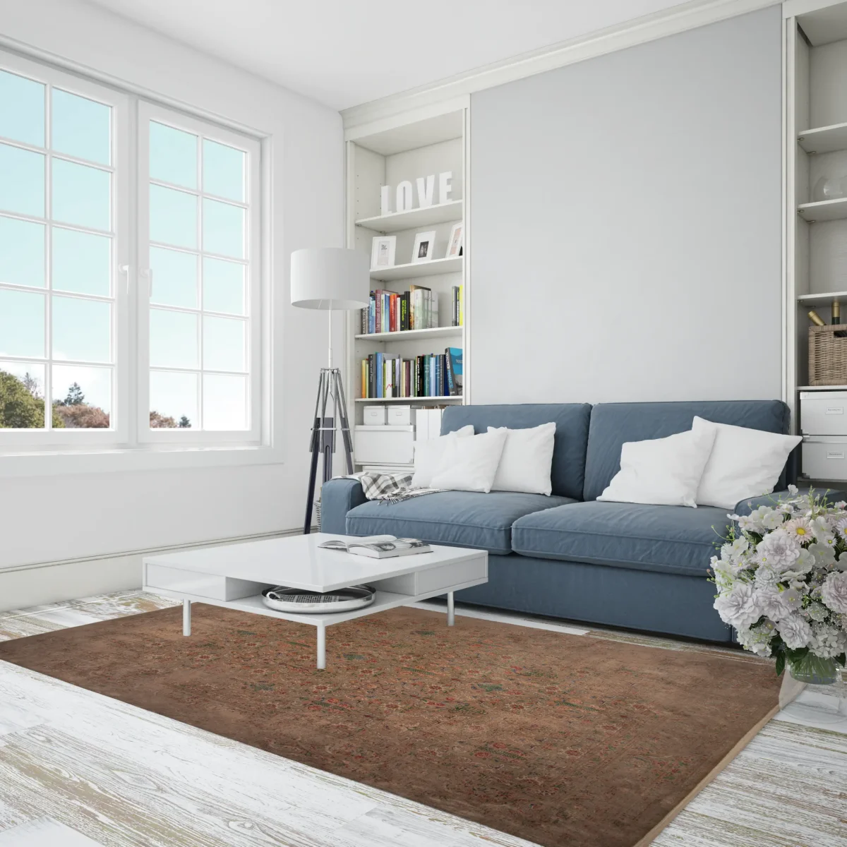 فرش وینتیج HR 185 نسکافه‌ای - تصویر 12