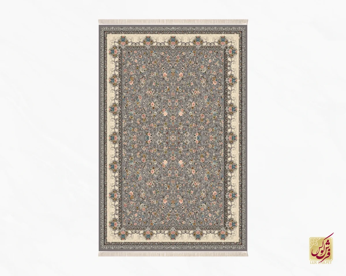 فرش کلاسیک 7001 نقره ای کرم - تصویر 2