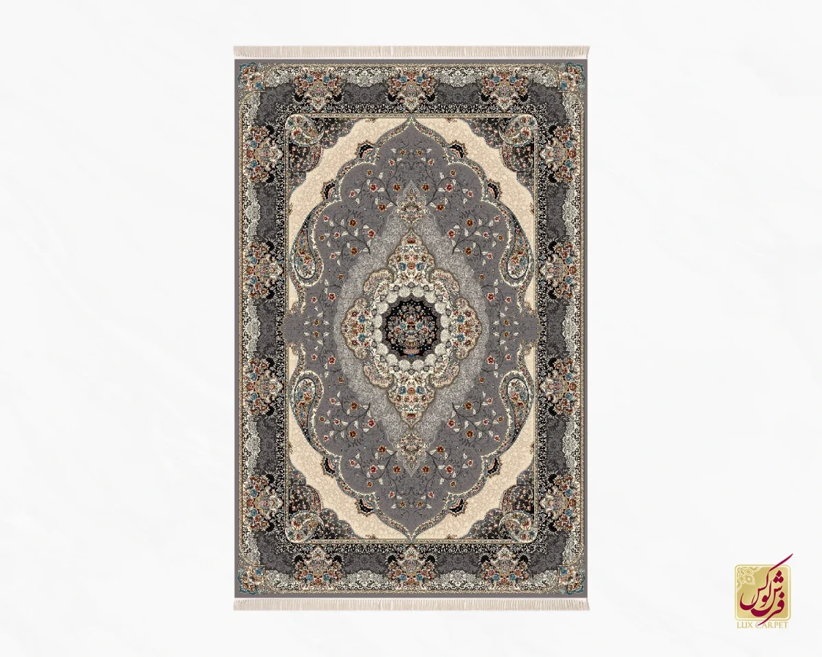 فرش کلاسیک 7005 نقره ای طوسی - تصویر 2
