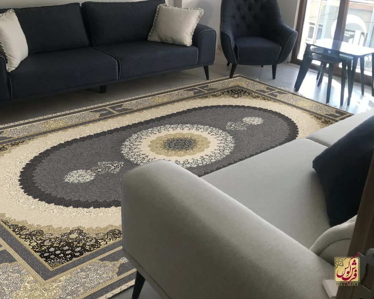 فرش کلاسیک 6029 نقره ای - تصویر 1