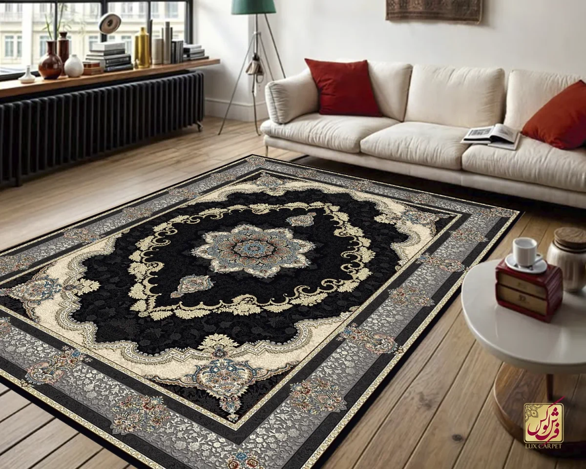 فرش کلاسیک 6027 سرمه ای - تصویر 1