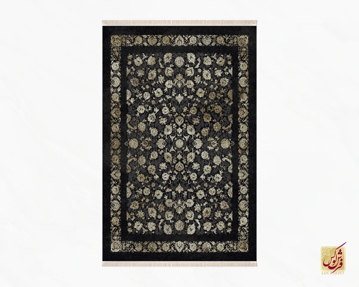 فرش وینتیج 6018 سرمه ای طلایی - تصویر 2