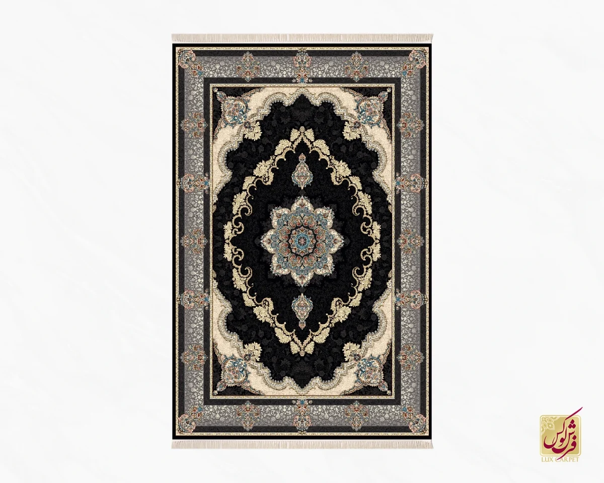 فرش کلاسیک 6027 سرمه ای - تصویر 2