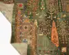 فرش ابریشم ماشینی T1049 سبز نارنجی - تصویر 3